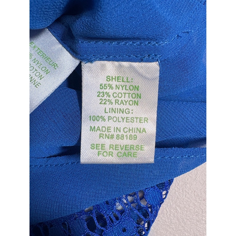 Lilly Pulitzer Blue Lace Off The Shoulder Ruffle Bell Sleeve Top Sz XS‎ - Picture 4 of 6